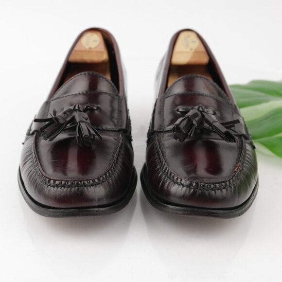 Cole Haan Mens Pinch Tassel Loafer Size 9.5 D Burgundy Moc Slip On Dress Shoe - Picture 3 of 12